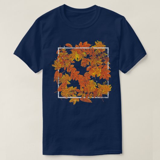 ボタニカル紅葉自然フォレスト感謝祭 Tシャツ (デザイン正面)