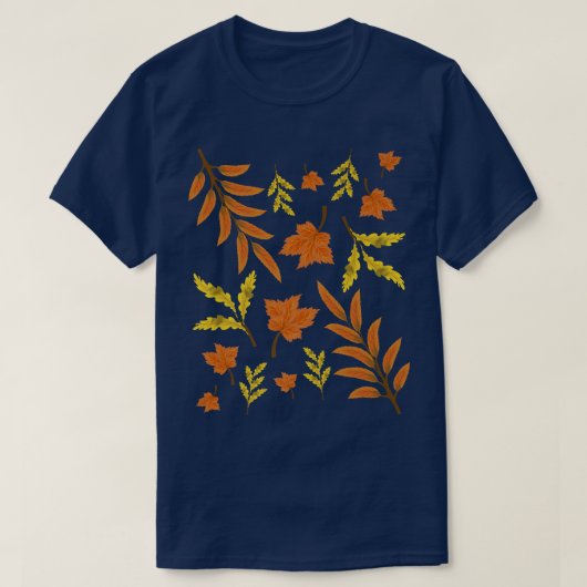 ボタニカル紅葉野生生物自然秋 Tシャツ (デザイン正面)