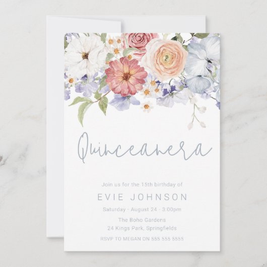 ボタニカル素晴らしフローラアーチキンセアニェラパーティー 招待状 (正面)