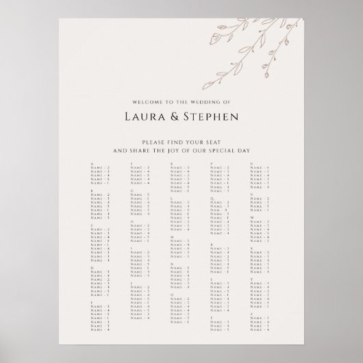 ボタニカル素朴アルファベ結婚ット徴候 ポスター (正面)