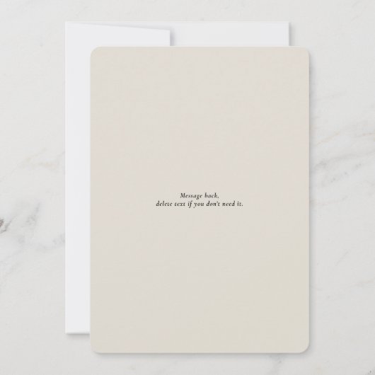 ボタニカル素朴グリーンアイボリーリハーサルディナー 招待状 (裏面)