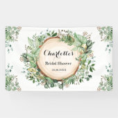 ボタニカル素朴グリーンブライダルシャワーへようこそ 横断幕 (横)