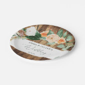 ボタニカル素朴ボホパーソナライズされたバン結婚ズ ペーパープレート (アングル)