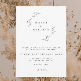 ボタニカル素朴ミニマリストシッククラシック 招待状