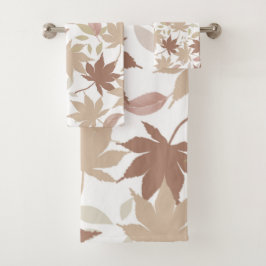 ボタニカル素朴メープル離れパターン秋秋 バスタオルセット