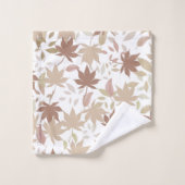 ボタニカル素朴メープル離れパターン秋秋 バスタオルセット (ウォッシュタオル)