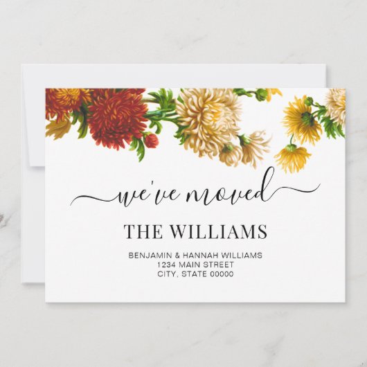 ボタニカル素朴引っ越しましたニューホームムービング 案内状 (正面)