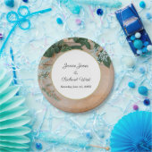 ボタニカル素朴金ゴールドフレームカスタムウェディング ペーパープレート (パーティー)