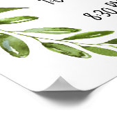 ボタニカル結婚のセレモニーディナーウェルカムサイン ポスター (角)