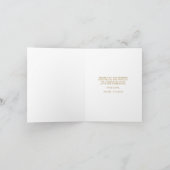 ボタニカル結婚クリスマス金ゴールドの感謝を折った カード (内部)