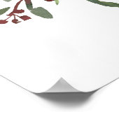 ボタニカル結婚クリスマス金ゴールドウェルカムスクエアP ポスター (角)