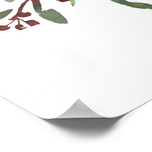 ボタニカル結婚クリスマス金ゴールドウェルカムスクエアP ポスター (角)