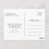 ボタニカル結婚クリスマス金ゴールドサンキューポストカー ポストカード (裏面)