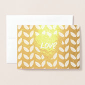 ボタニカル結婚ラブバレンタイン記念日 箔カード (封筒付き正面)