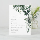 ボタニカル結婚式招待状グリーンリー招待状 招待状 (スタンド正面)