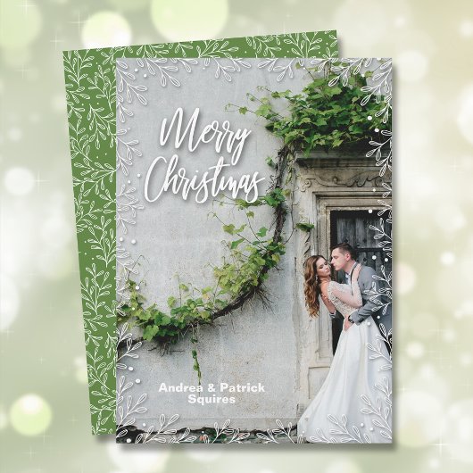 ボタニカル縁どス・クリスマス写真 シーズンカード
