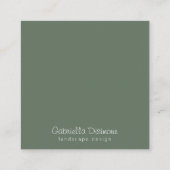 ボタニカル縁どセージグリーンスクエアビジネスカード スクエア名刺 (裏面)