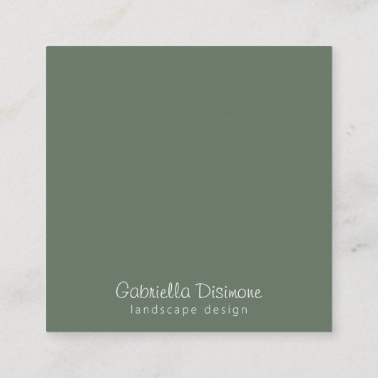 ボタニカル縁どセージグリーンスクエアビジネスカード スクエア名刺 (裏面)