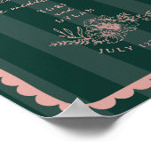 ボタニカル縁どホックストライプド結婚・ ポスター (角)