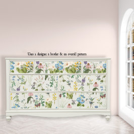 ボタニカル縁どワイルドフラワーと蝶の切り離 薄葉紙