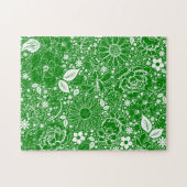 ボタニカル美しいグリーン ジグソーパズル (横)