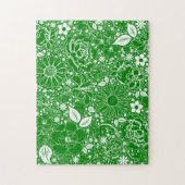 ボタニカル美しいグリーン ジグソーパズル (縦)