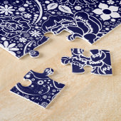 ボタニカル美しいブルー ジグソーパズル (側面)