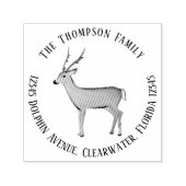 ボタニカル自然ウッドランドディアー差出人住所 セルフインキングスタンプ (デザイン)