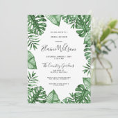 ボタニカル自然熱帯緑ブライダルシャワー 招待状 (スタンド正面)