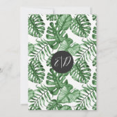 ボタニカル自然熱帯緑ブライダルシャワー 招待状 (裏面)