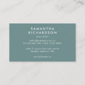 ボタニカル葉グリーン水色 名刺 (裏面)