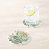 ボタニカル葉コラージサンドストーンコースター コースター (側面)