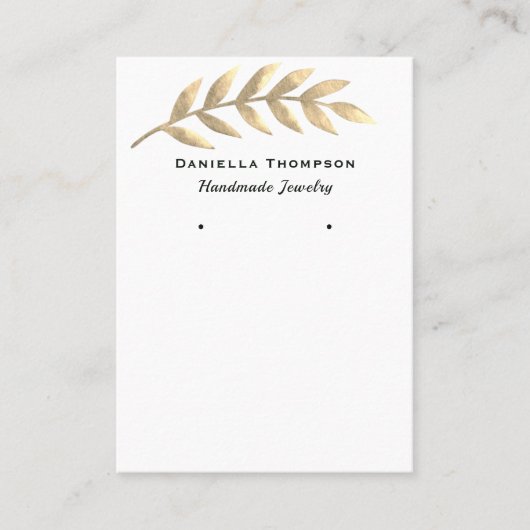 ボタニカル葉ジュエリーイヤリングディスプレイ 名刺 (正面)