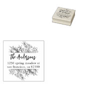 ボタニカル葉フレームファミリ名差出人住所 ラバースタンプ (押印)