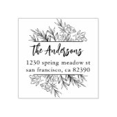 ボタニカル葉フレームファミリ名差出人住所 ラバースタンプ (インプリント)