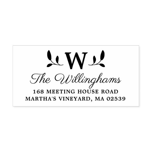 ボタニカル葉モノグラム セルフインキングスタンプ (デザイン)