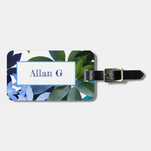 ボタニカル葉、ラゲッジタグ付き/レザー ラゲッジタグ (正面横)