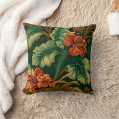 ボタニカル装飾用クッション – ハイビスカス クッション (ブランケット)