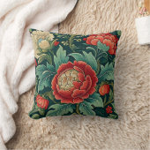 ボタニカル装飾用クッション – 牡丹 クッション (ブランケット)