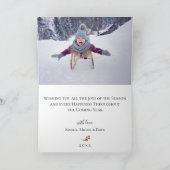 ボタニカル装飾NOEL折り畳みフォトホリデーカード シーズンカード (内部)