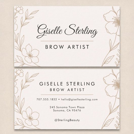 ボタニカル赤面とブラックブローアーティスト美しい 名刺