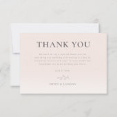 ボタニカル赤面ピンクフラットサンキューカード サンキューカード (裏面)