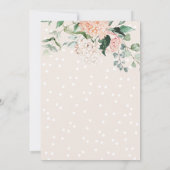 ボタニカル赤面ピンクフローラブライダルシャワーブランチ 招待状 (裏面)