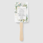 ボタニカル赤面ピンクフローラ結婚式 プログラム ハンドファン (裏面)