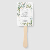 ボタニカル赤面ピンクフローラ結婚式 プログラム ハンドファン (正面)