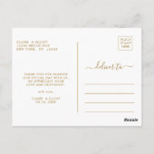 ボタニカル金ゴールドグリーンリーサンキュー ポストカード (裏面)