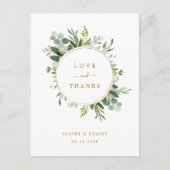 ボタニカル金ゴールドグリーンリーサンキュー ポストカード (正面)