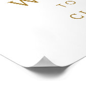 ボタニカル金ゴールドグリーンリース写真結婚の歓迎 ポスター (角)