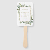 ボタニカル金ゴールドグリーン結婚式 プログラム ハンドファン (正面)