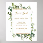 ボタニカル金ゴールドラブズスイートデザートバーサイン ポスター (正面)